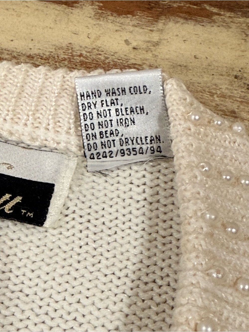 Vintage Dana Scott Cream Beaded Cardigan Sweater Size Small - Picture 4 of 11